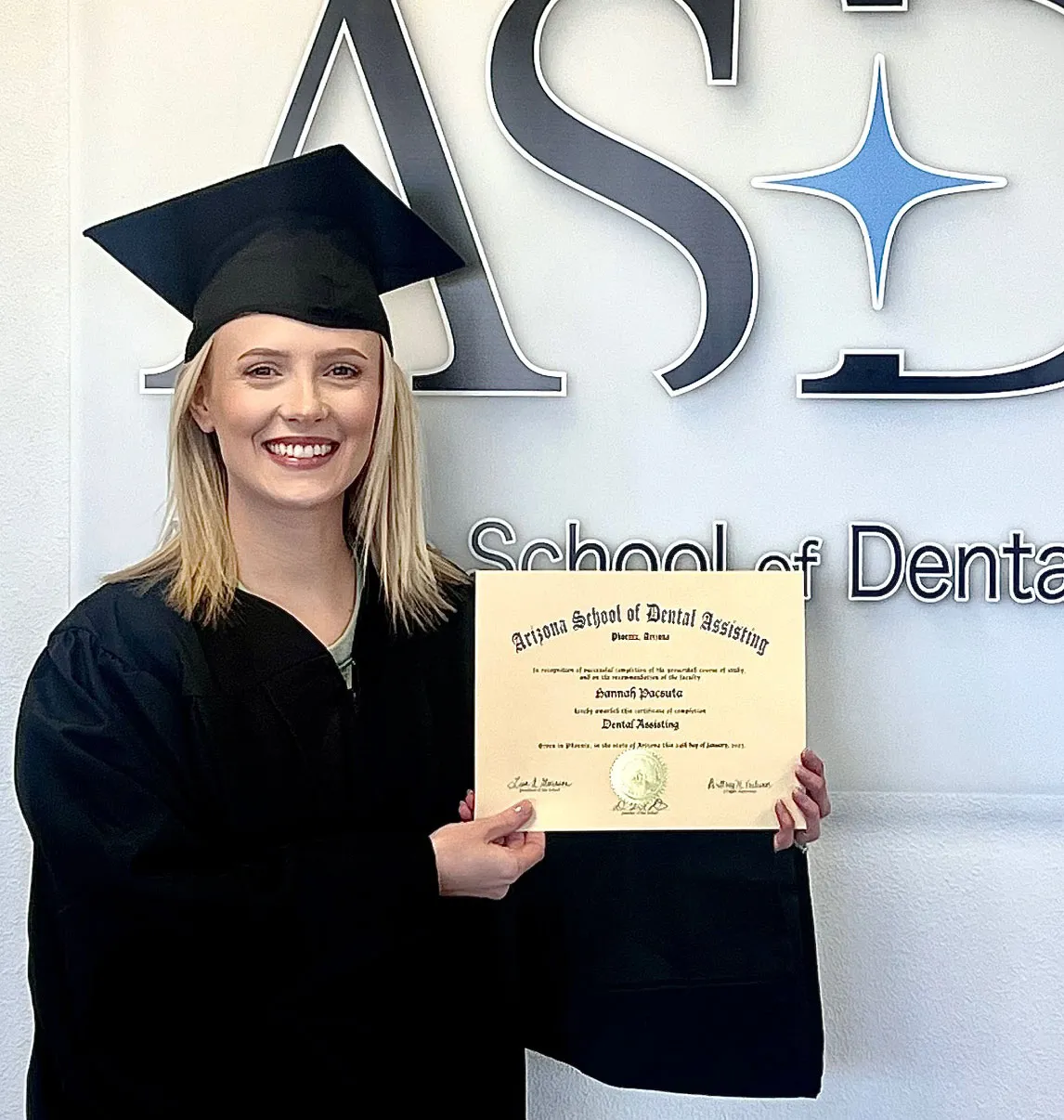ASDA graduate with certificate