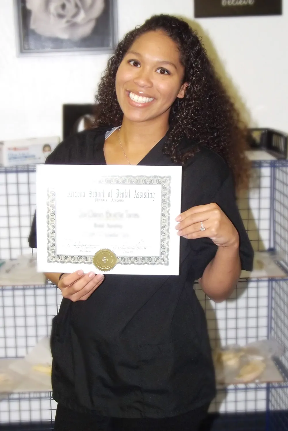 Dental assisting student in class at ASDA